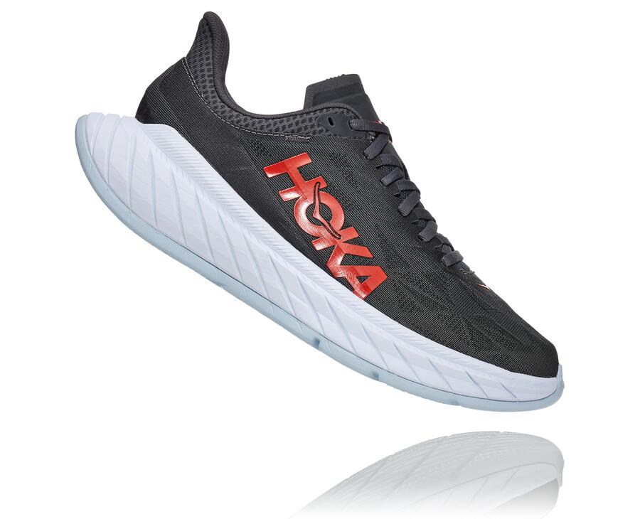 Running Shoes Mens - Hoka One One Carbon X 2 - Black/White - FBACZDI-53